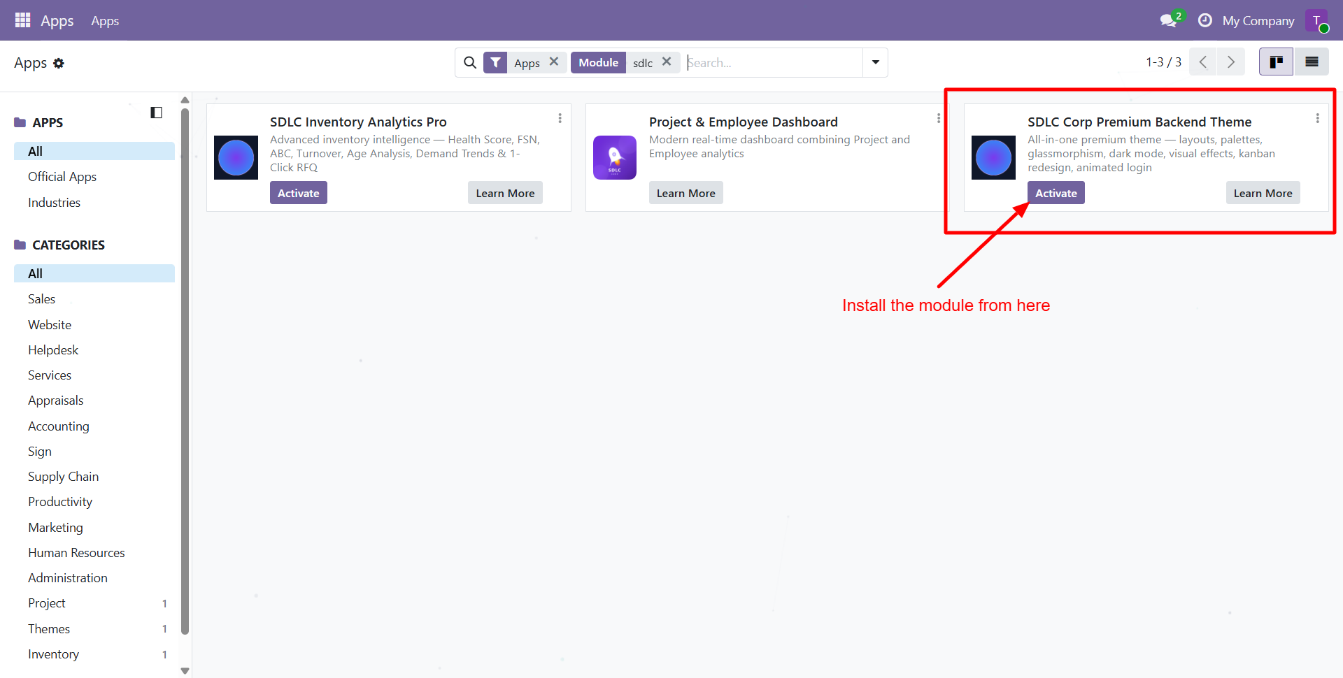 Install the Theme Module