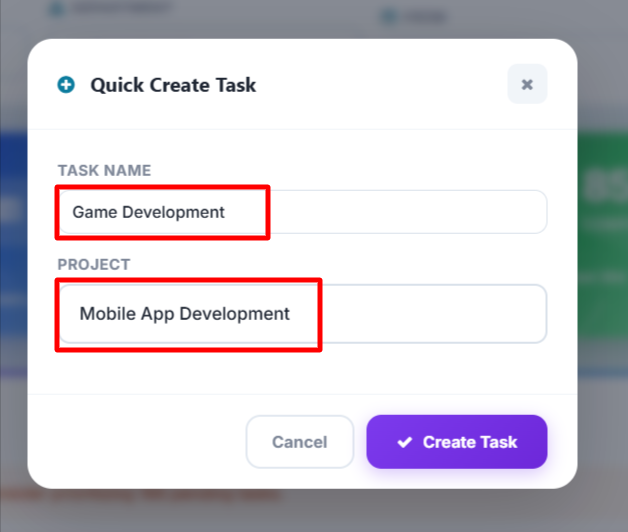 Quick Task Filled