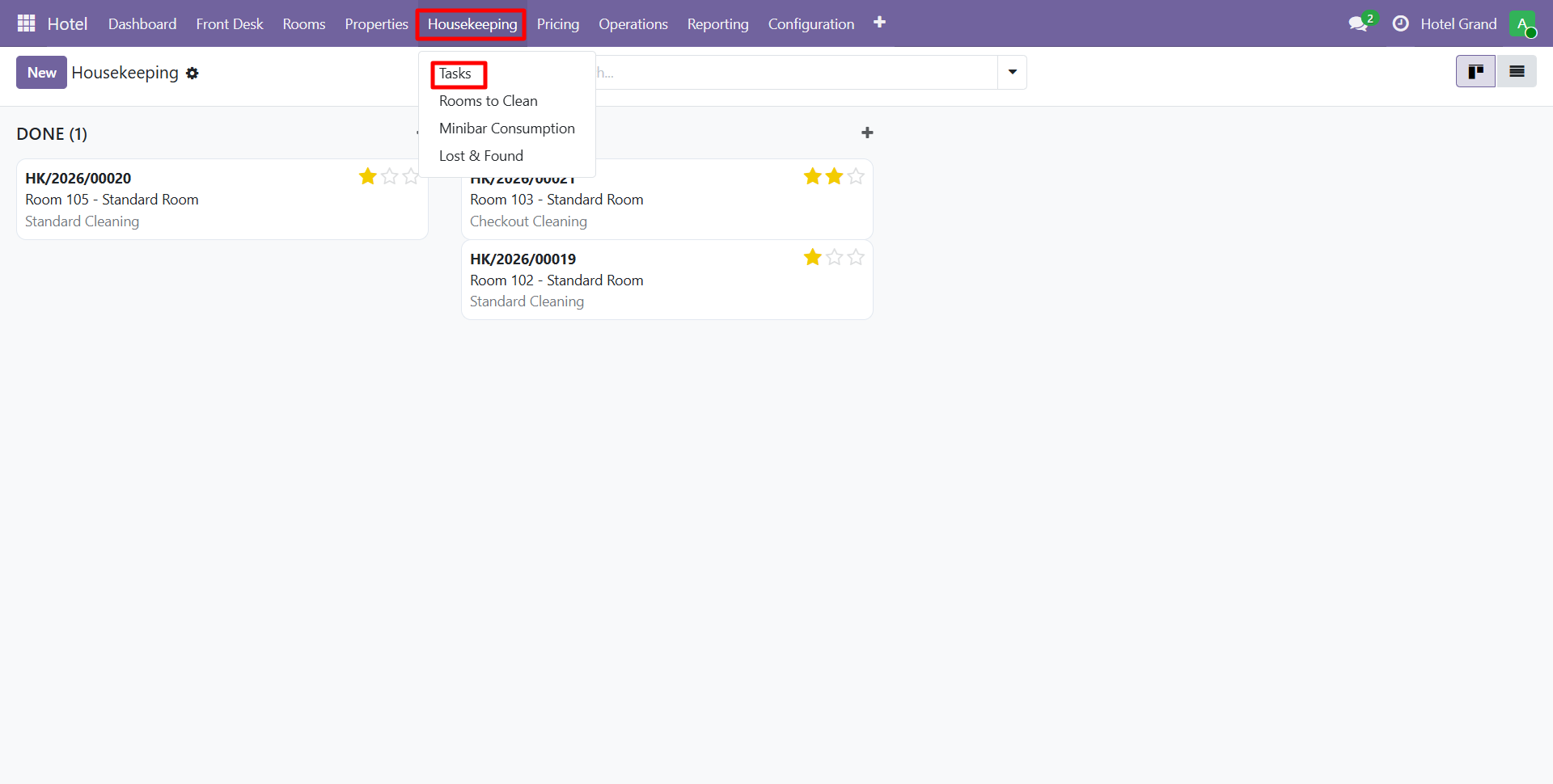 Housekeeping Tasks