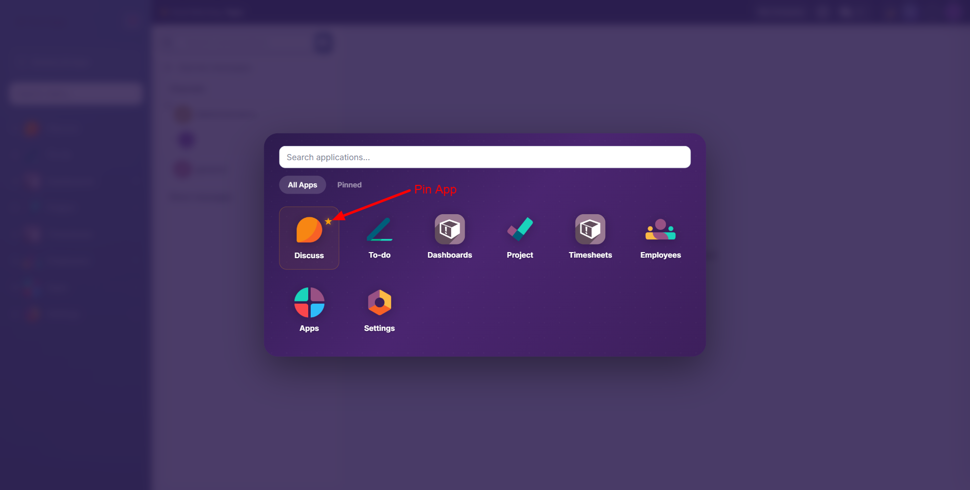 Pin App with Star
