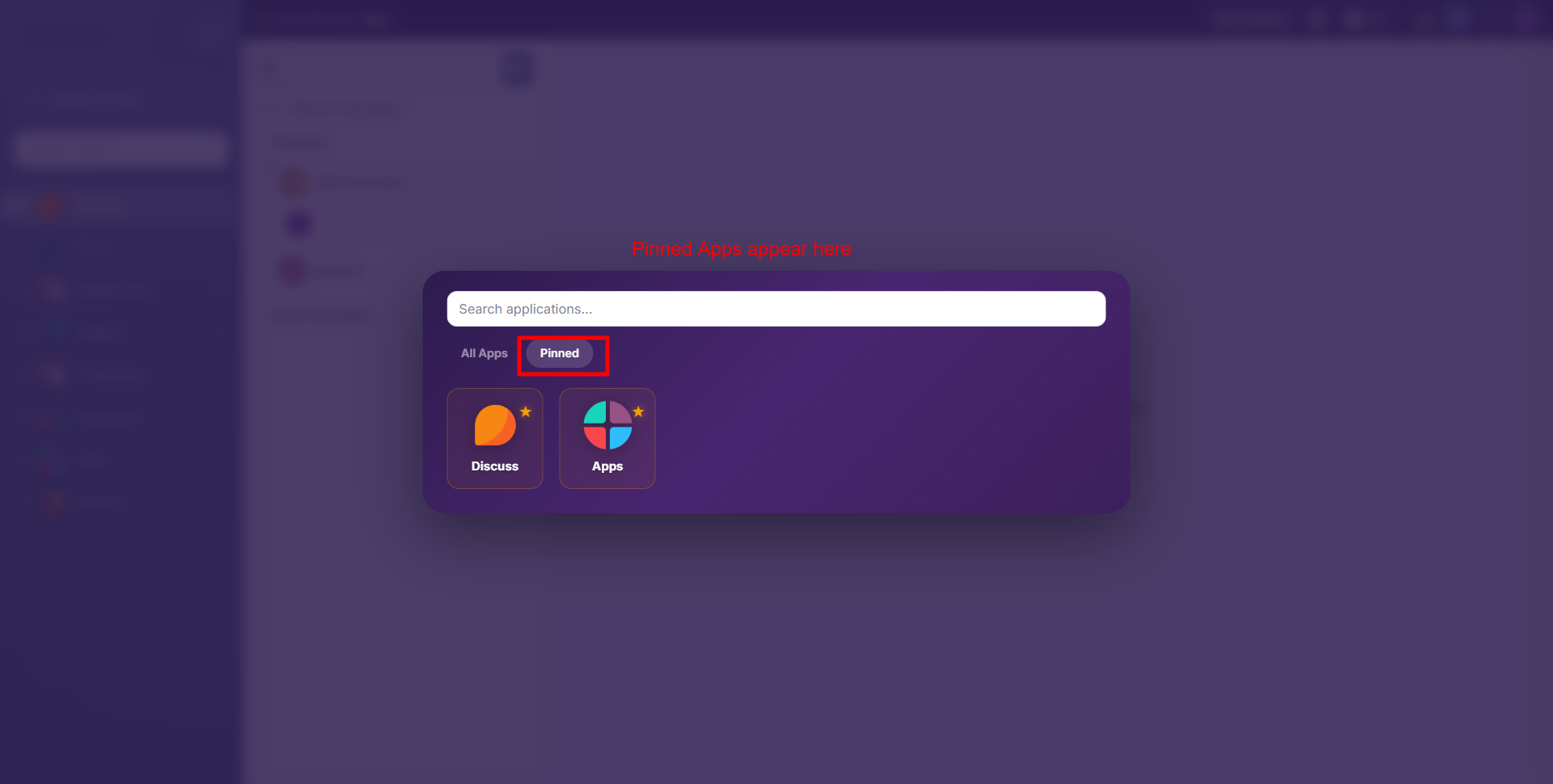 Pinned Apps Tab