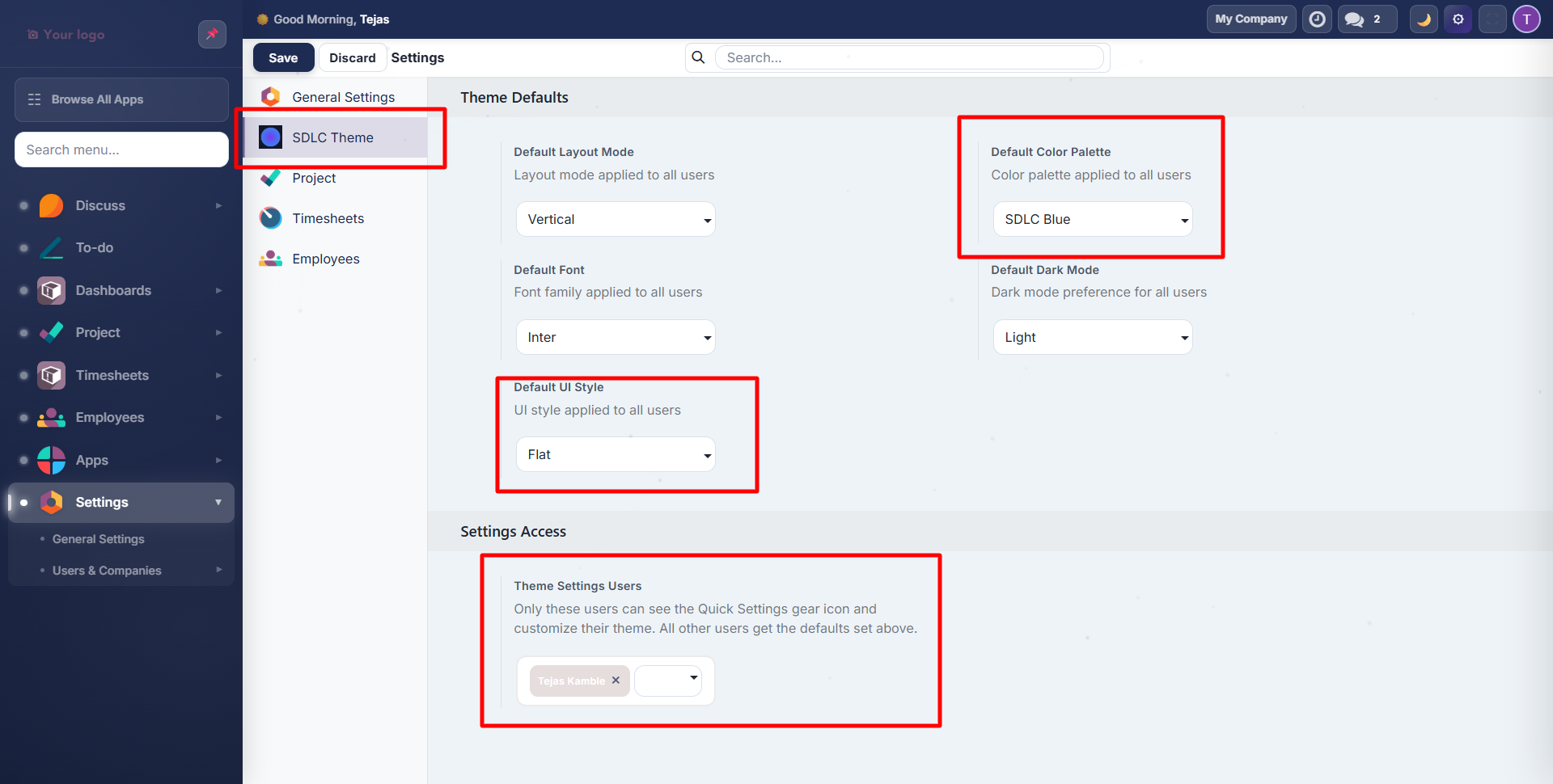 Admin Theme Settings