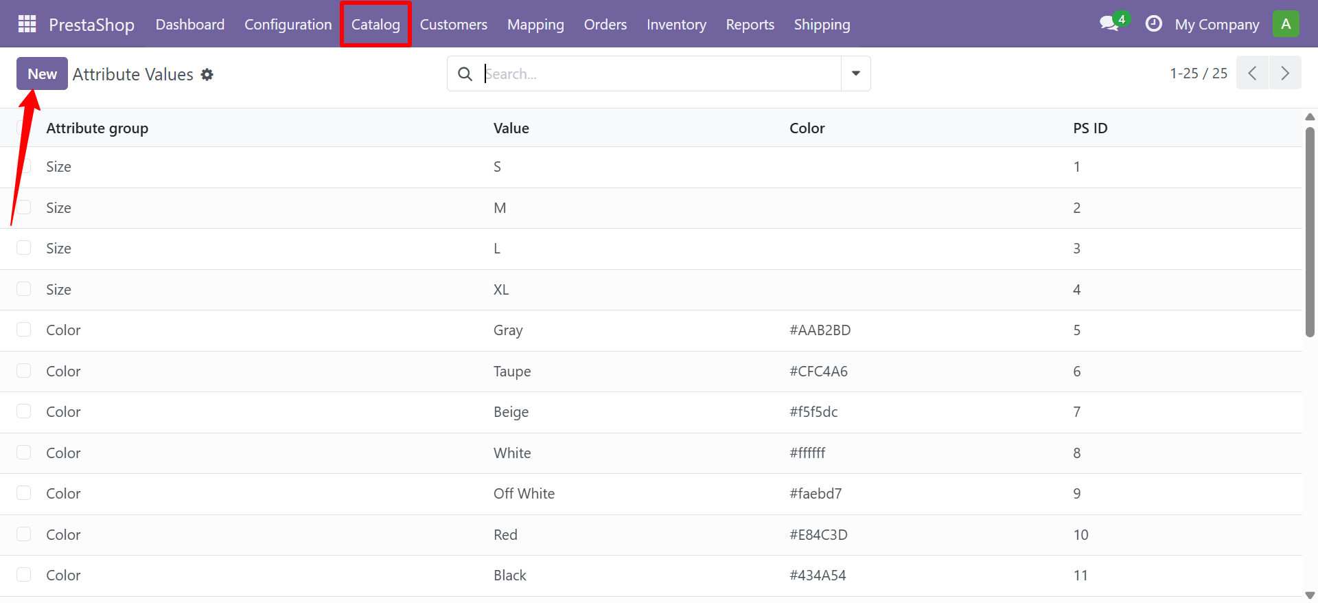 Attribute Value Form