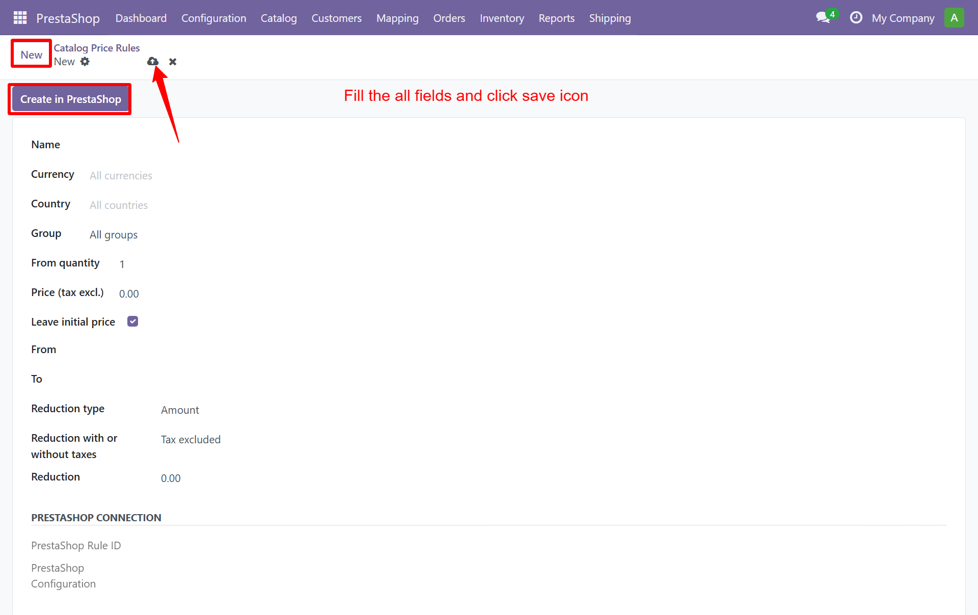 Catalog Rule Form