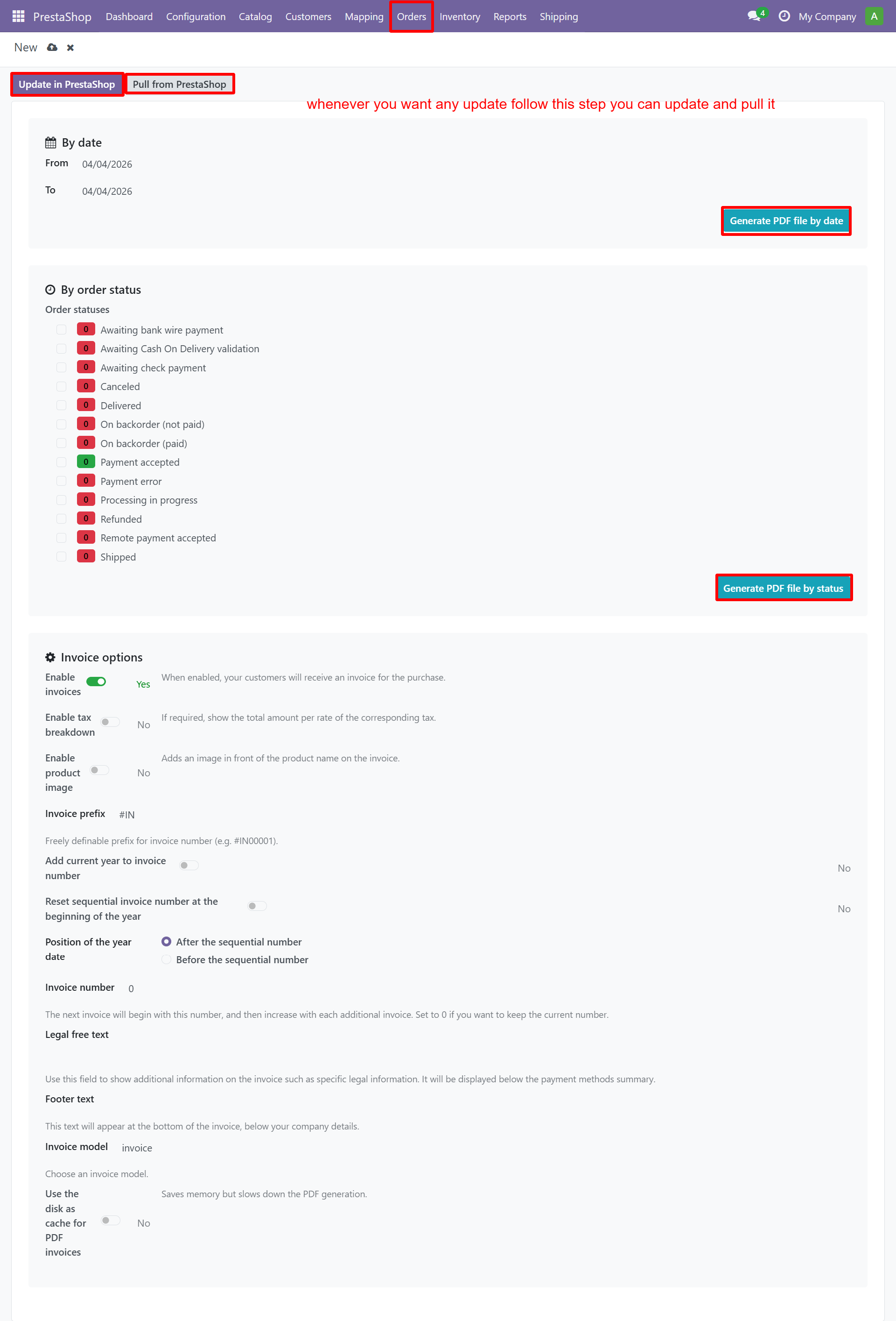 Invoice Configuration