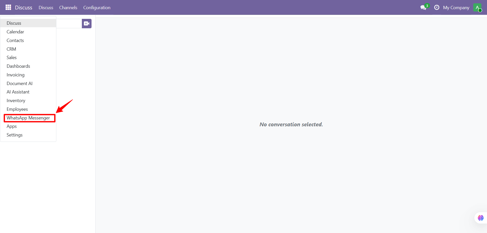 Accessing WhatsApp Messenger