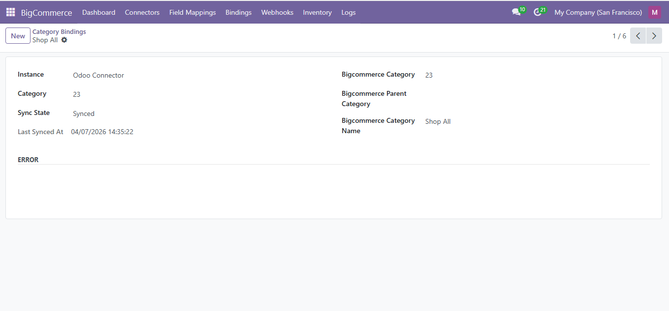 Category Binding Form