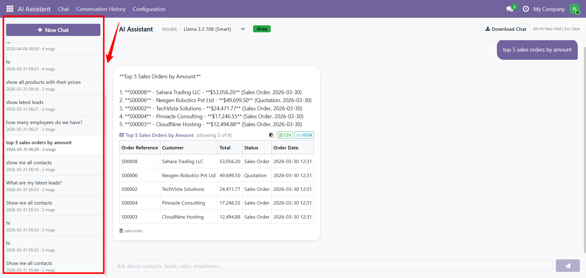 Conversation History