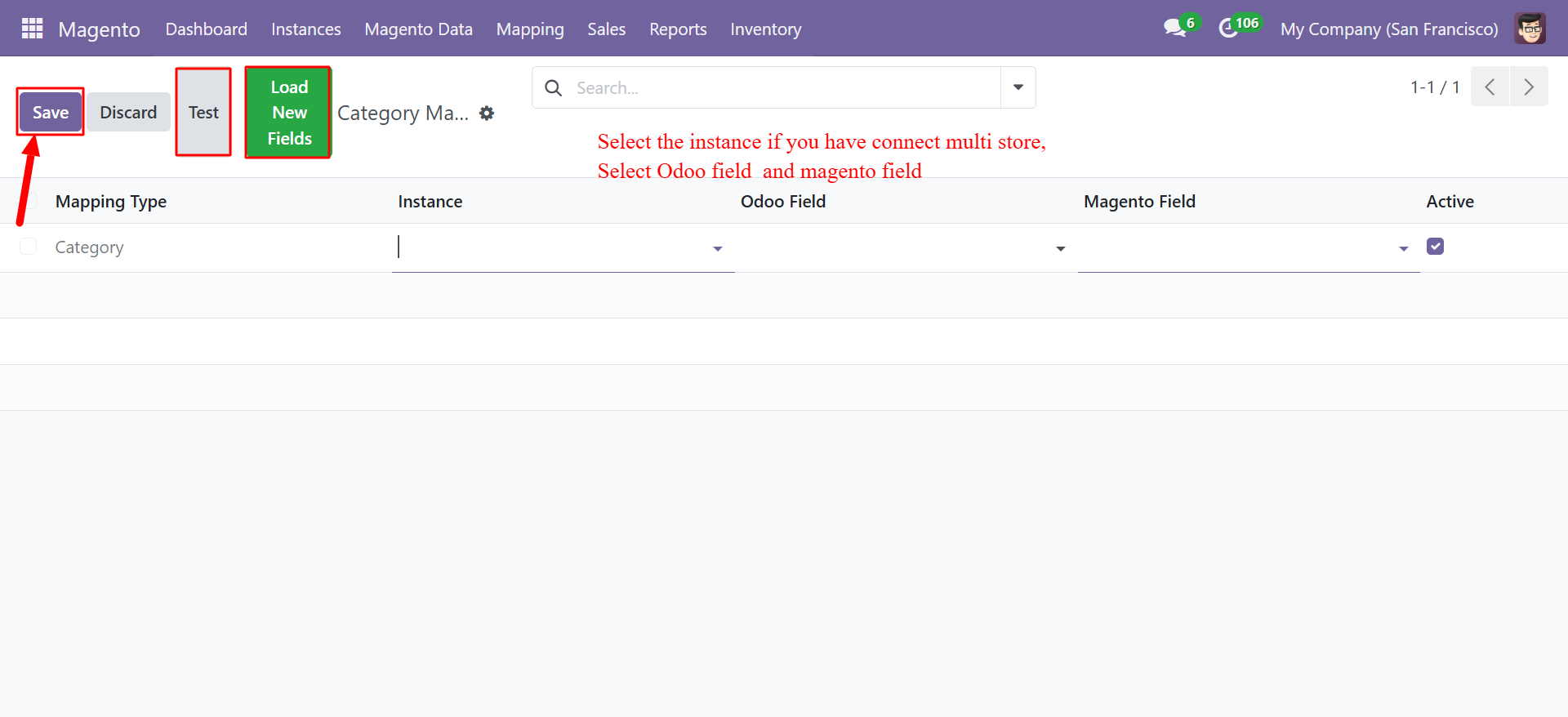 Category Mapping form