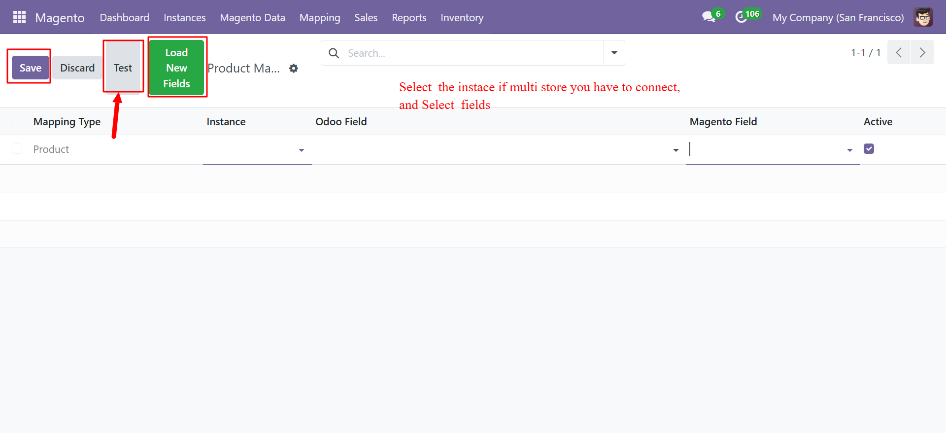 Product Mapping form
