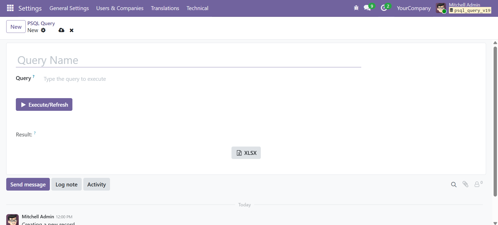 Empty Query Form