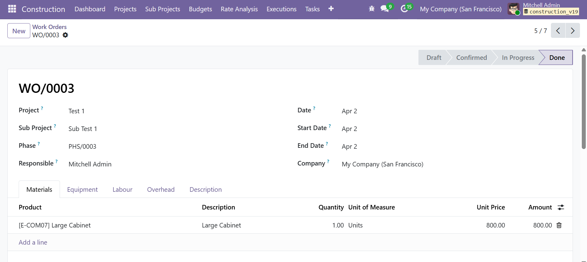 Work Order Form - Header &amp; Materials