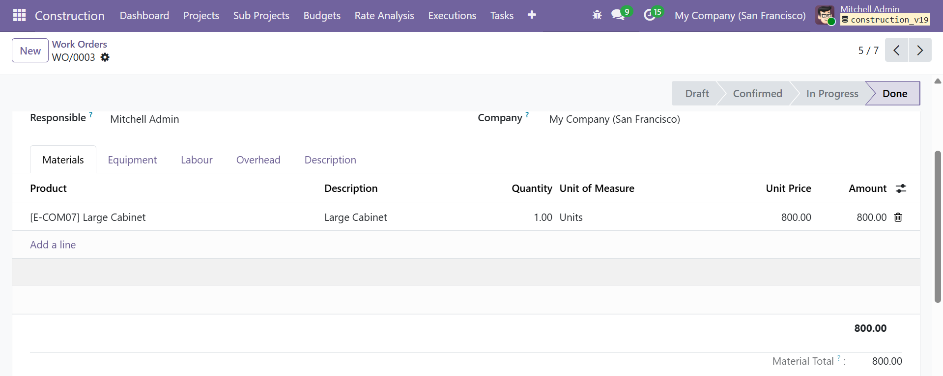 Work Order Form - Totals