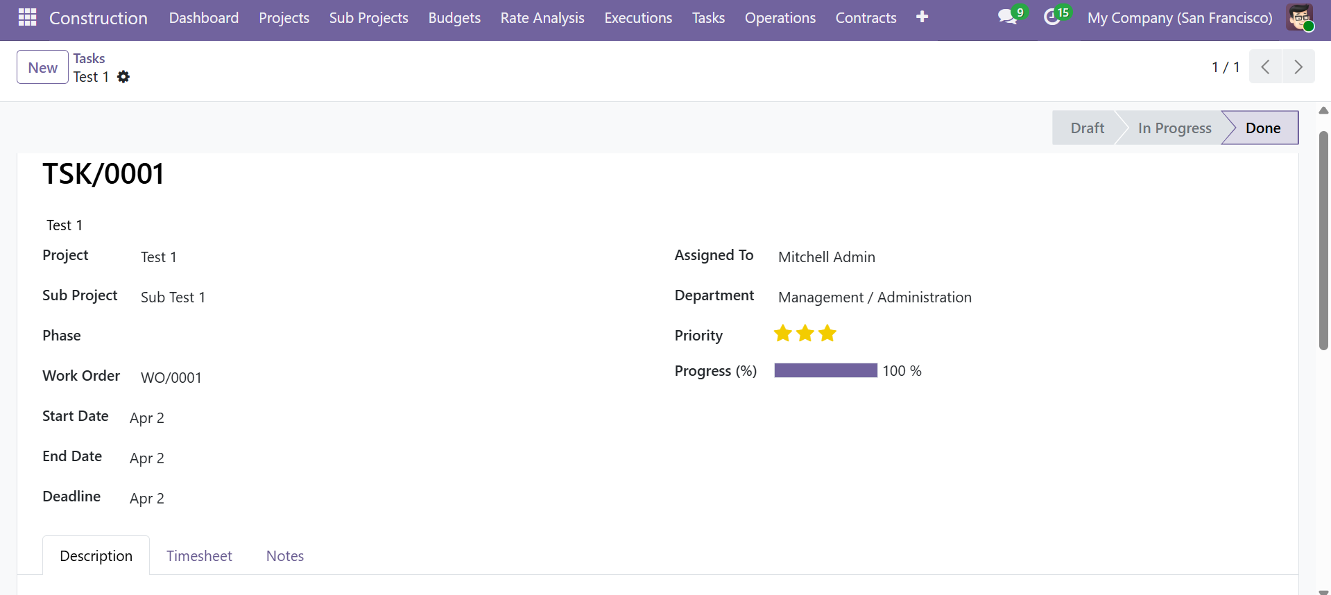 Task Form View