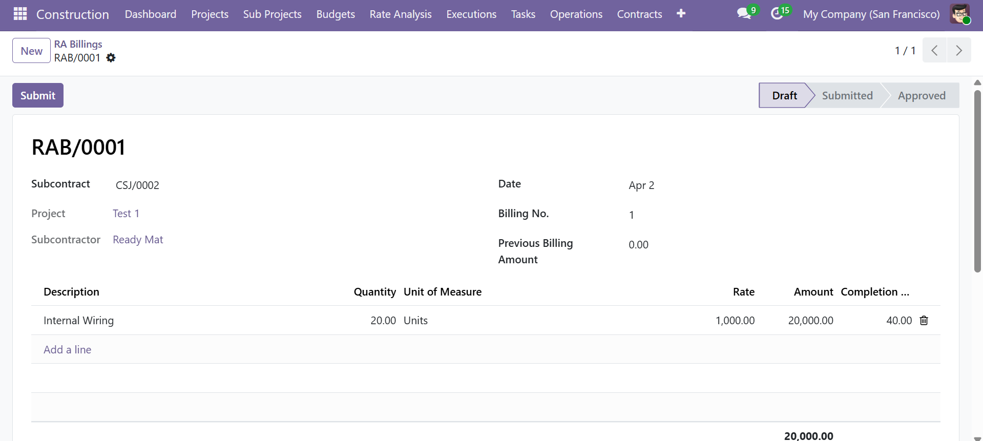RA Billing Form