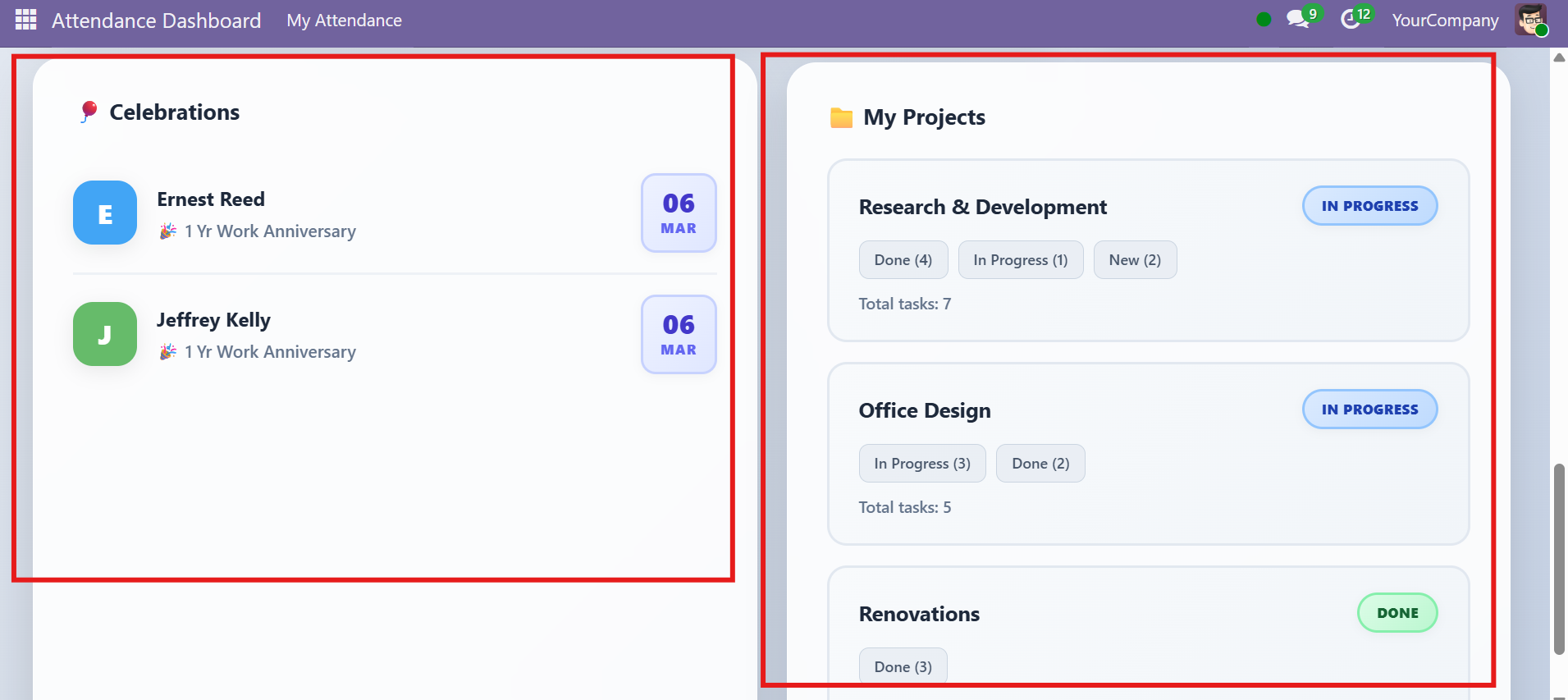 Celebrations and Projects