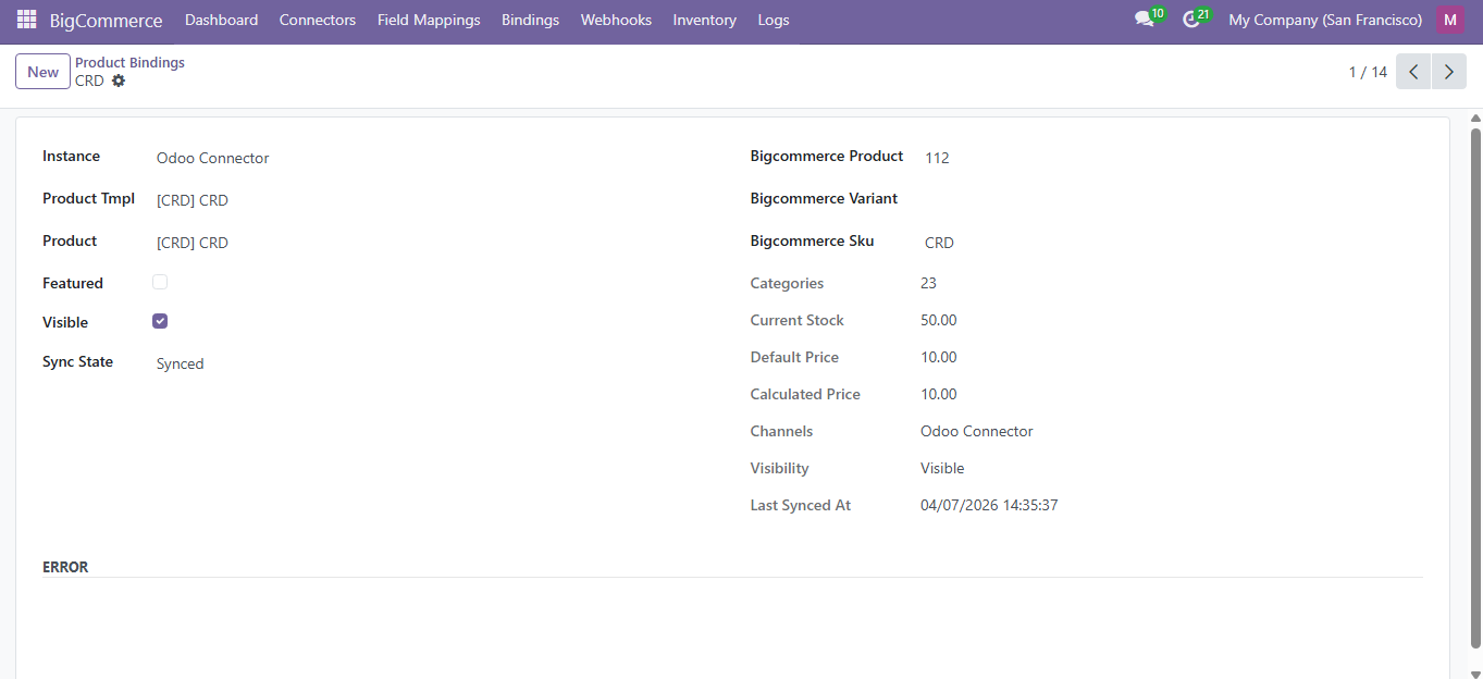 Product Binding Form