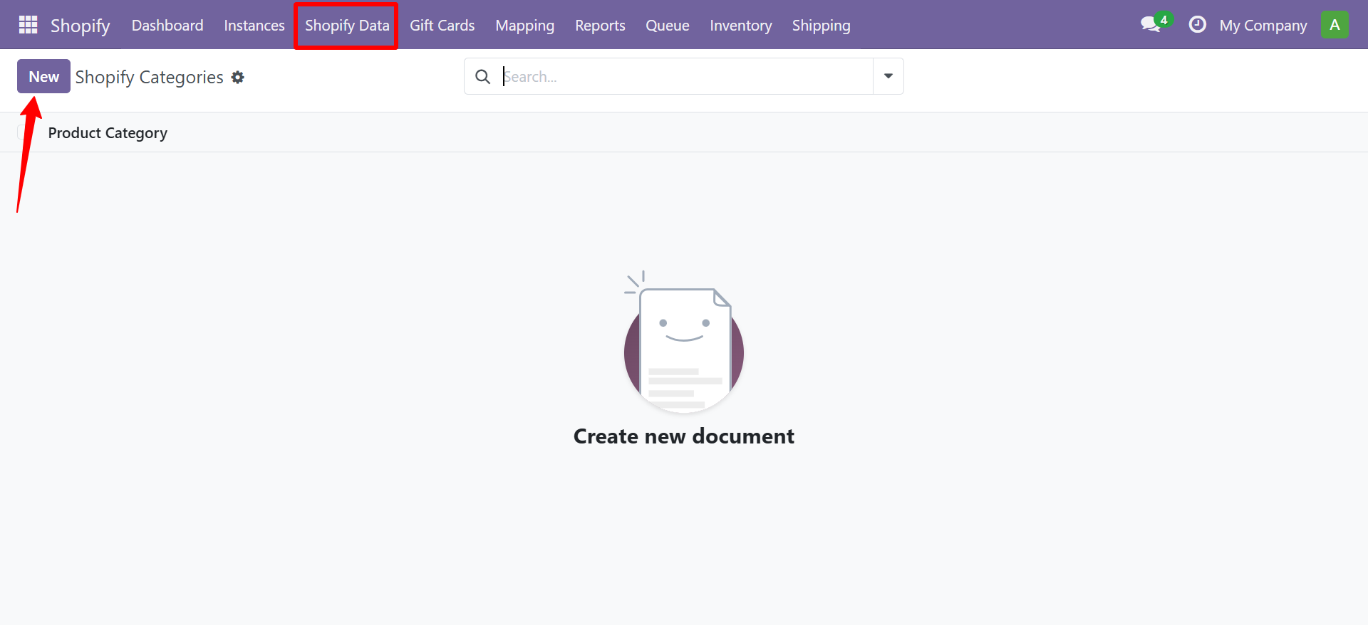 Shopify Categories list view